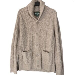 Cable Knit Shawl Collar Cardigan Sweater Beige American Eagle Large